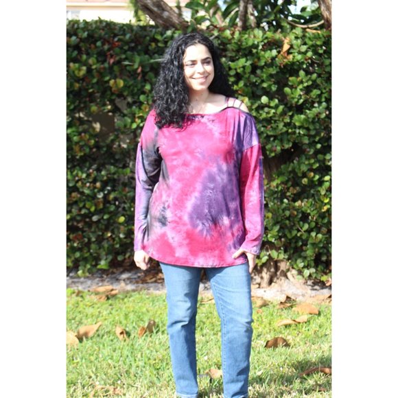 Blumin Tie Dye Strappy Top, Purple - Picture 5 of 6